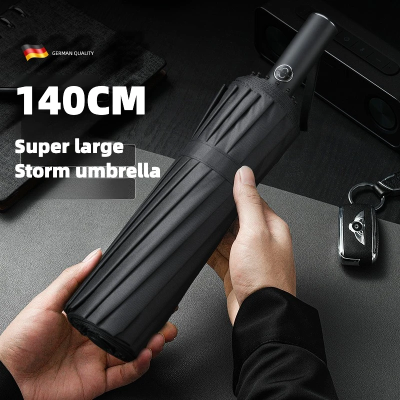 Parasol Umbrella Large - Super Large 140CM Automatic Folding Umbrella