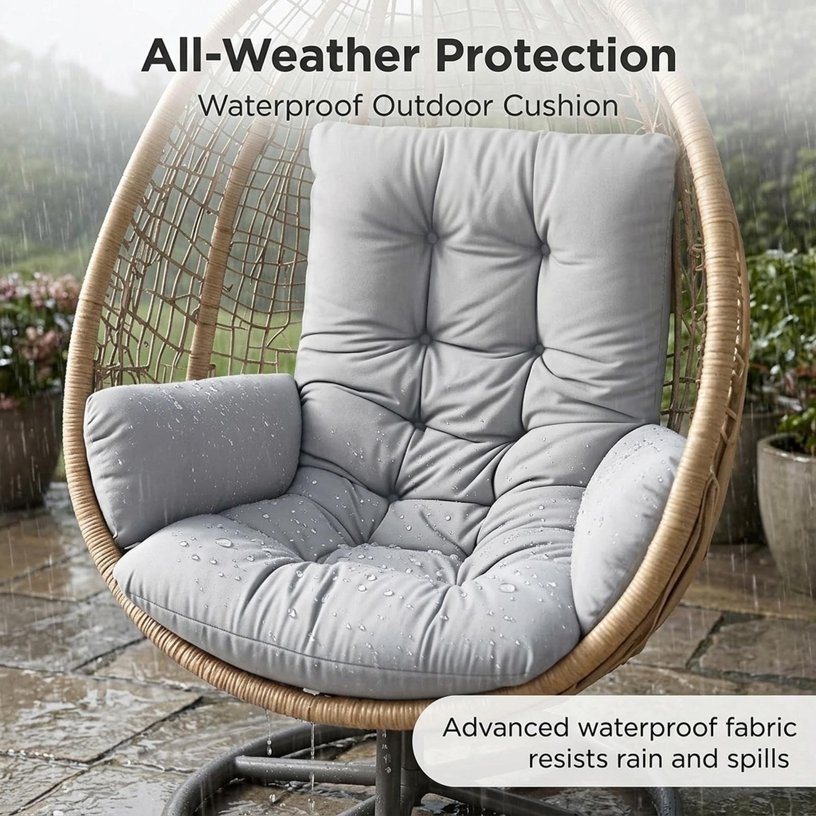 Outdoor Furniture Replacement Fabric - Сменная подушка для подвесного кресла-яйца, 60x120
