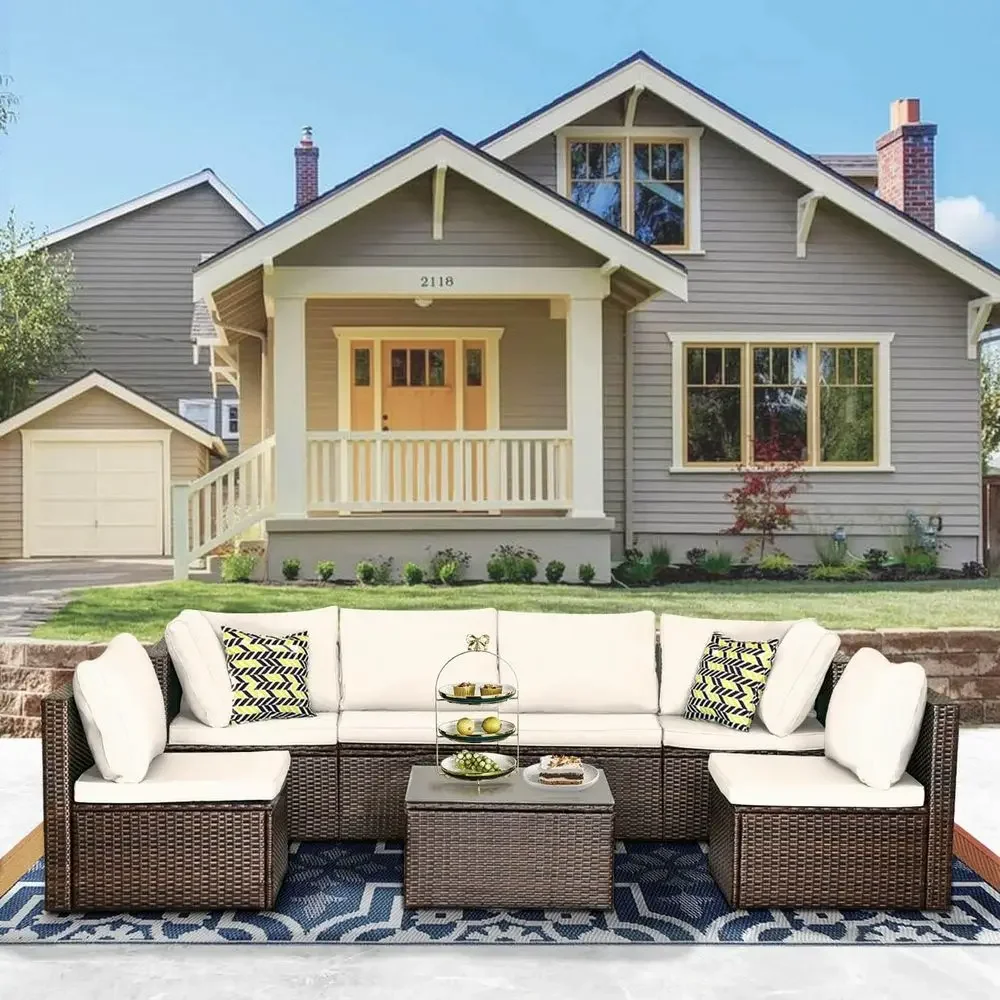 Outdoor Furniture Ofo - 7-предметный комплект садовой мебели из ротанга