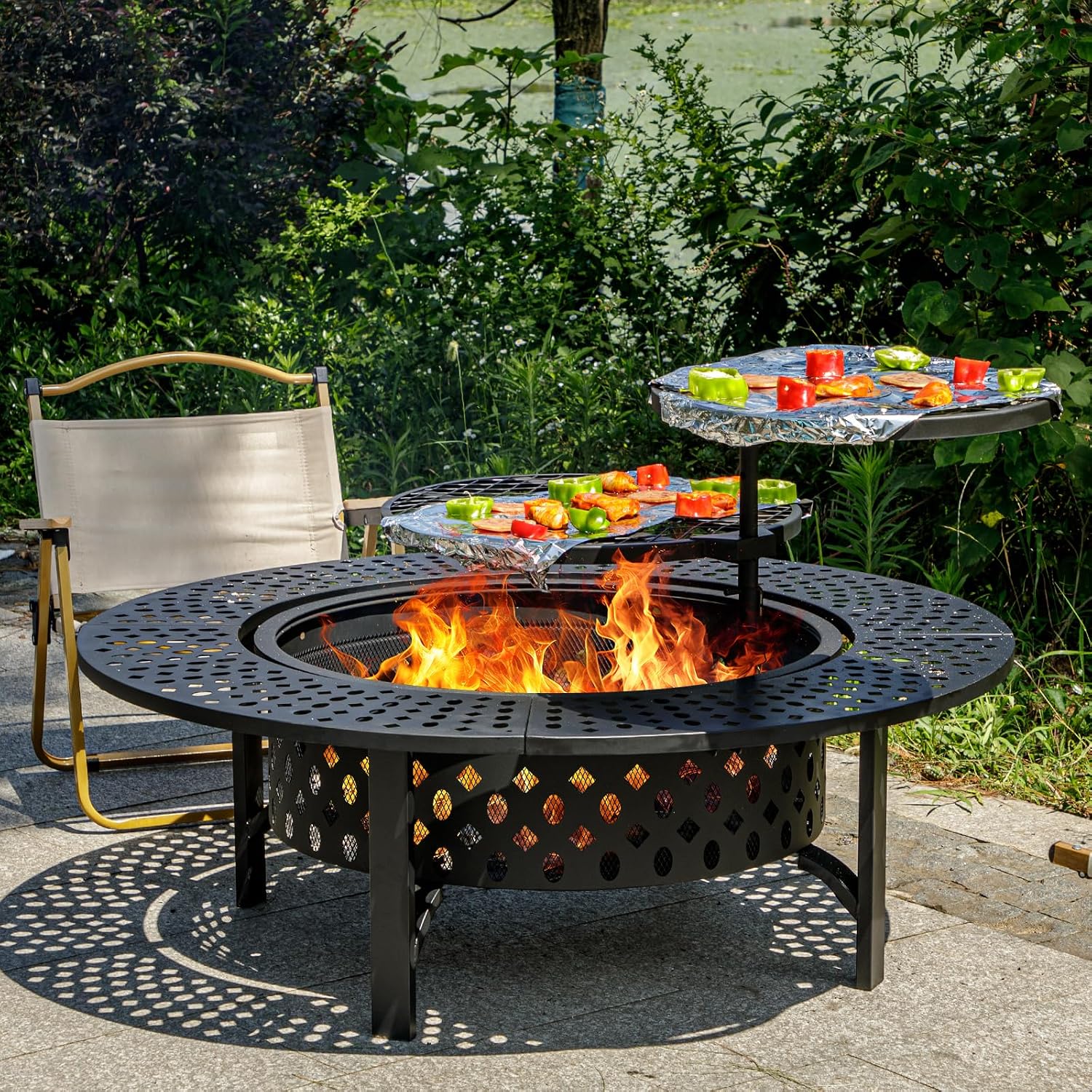 Очень большой стол-очаг для сж – обзор и цена Outdoor Furniture Fire Pit