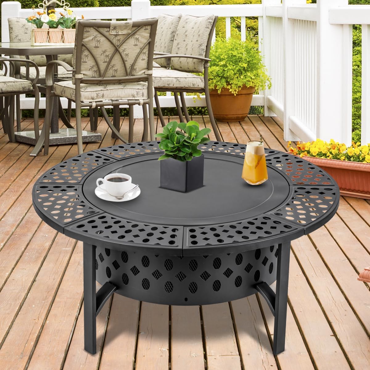 Очень большой стол-очаг для сж – обзор и цена Outdoor Furniture Fire Pit