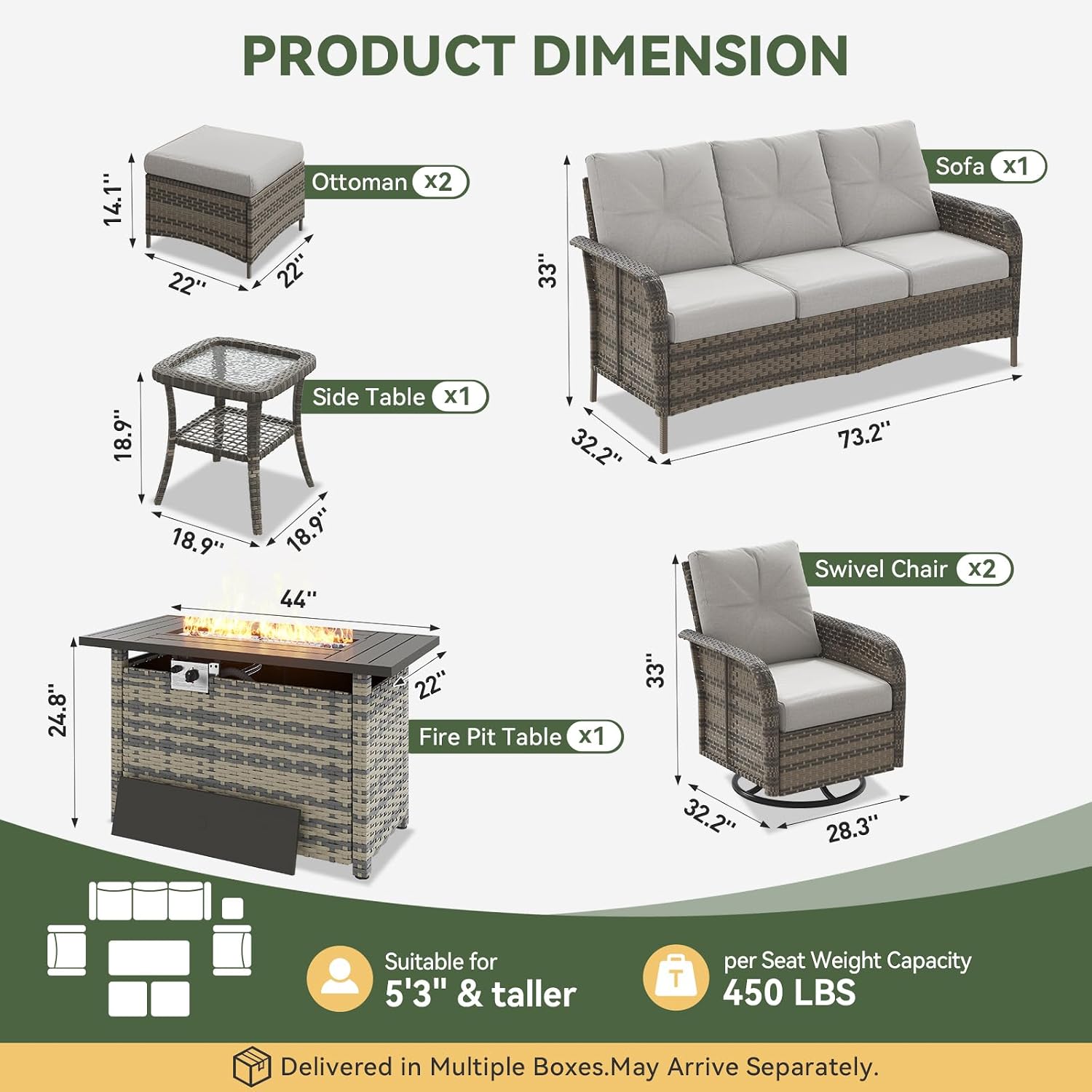 7-местный комплект мебели для  – обзор и цена Outdoor Furniture Fire Pit
