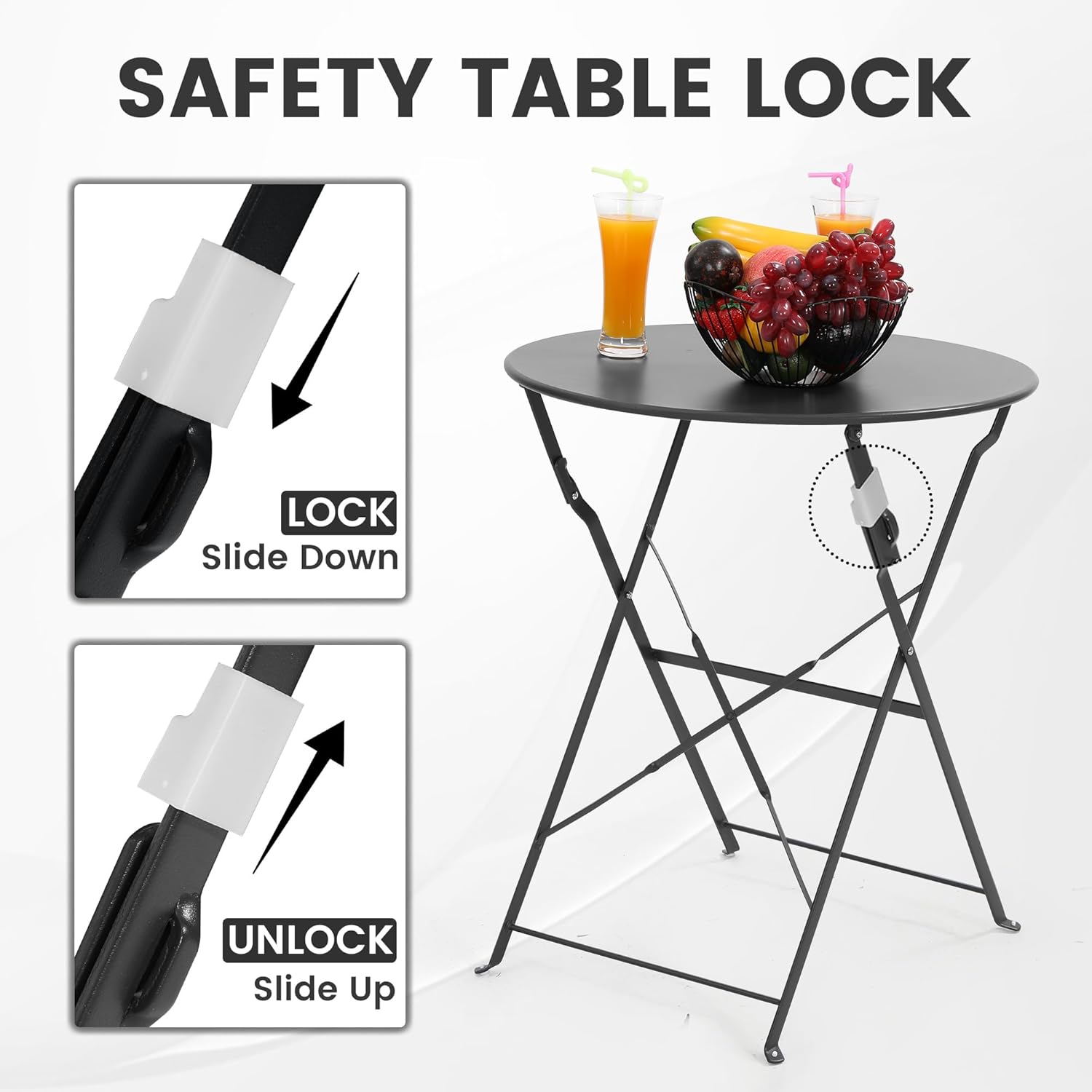 Компактный черный складной ком – обзор и цена Outdoor Furniture Table And Chairs